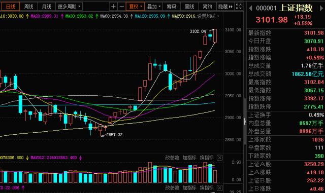 創(chuàng)業(yè)板指漲2％ 滬指重回3200點