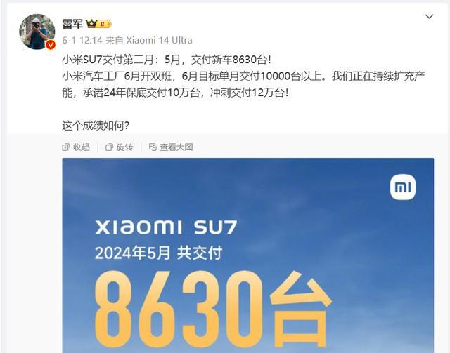 小米SU7交付提前完成年度目標(biāo)